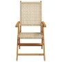 4 Stück verstellbare Gartenstühle aus PE-Rattan und massivem Holz in Beige. von , Gartenstühle - Ref: Foro24-3214526, Preis: ...