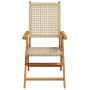 4 Stück verstellbare Gartenstühle aus PE-Rattan und massivem Holz in Beige. von , Gartenstühle - Ref: Foro24-3214526, Preis: ...