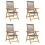 4 verstellbare Gartenstühle aus massivem Akazienholz in Grau von , Gartenstühle - Ref: Foro24-3214532, Preis: 329,04 €, Rabat...