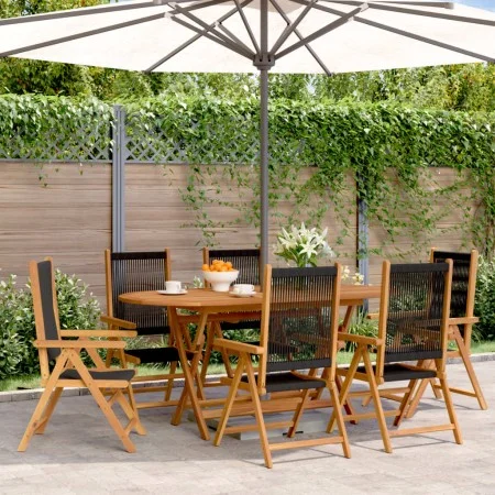 Sillas de jardín reclinables 6 uds madera maciza acacia negro von , Gartenstühle - Ref: Foro24-3214530, Preis: 486,66 €, Raba...