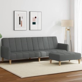 Sofá cama de 2 plazas con taburete tela gris oscuro by , Sofas - Ref: Foro24-3258089, Price: 347,38 €, Discount: %
