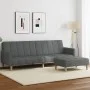 Sofá cama de 2 plazas con taburete tela gris oscuro von , Sofas - Ref: Foro24-3258089, Preis: 341,64 €, Rabatt: %