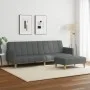 Sofá cama de 2 plazas con taburete tela gris oscuro von , Sofas - Ref: Foro24-3258089, Preis: 341,64 €, Rabatt: %