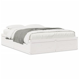 Massives Kiefernholzbettgestell 140x190 cm von , Betten und Lattenroste - Ref: Foro24-3282382, Preis: 208,29 €, Rabatt: %