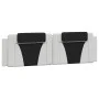 Estructura cama con luces LED cuero PE blanco negro 180x200 cm de , Camas y somieres - Ref: Foro24-3214042, Precio: 265,20 €,...