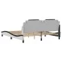 Bed frame with LED lights, white and black PE leather, 180x200 cm. by , Beds and slatted bases - Ref: Foro24-3214042, Price: ...