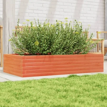 Jardinera madera maciza de pino marrón cera 110x60x23 cm de , Maceteros y jardineras - Ref: Foro24-847240, Precio: 82,86 €, D...