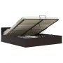 Hydraulic storage bed with LED lights in gray synthetic leather, 180x200 cm. by , Beds and slatted bases - Ref: Foro24-285557...