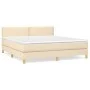 Box spring bed with cream-colored fabric mattress 160x200 cm by , Beds and slatted bases - Ref: Foro24-3140550, Price: 488,13...