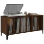 Plywood oak brown record cabinet 100x38x48 cm by , CD and DVD storage - Ref: Foro24-831988, Price: 125,82 €, Discount: %