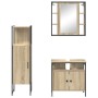 Juego de muebles de baño 3 pcs Marrón 33 x 33 x 120.5 cm