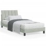 Bed frame with light gray velvet headboard 90x200 cm by , Beds and slatted bases - Ref: Foro24-3207825, Price: 141,65 €, Disc...