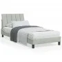 Bed frame with light gray velvet headboard 90x200 cm by , Beds and slatted bases - Ref: Foro24-3207825, Price: 144,72 €, Disc...