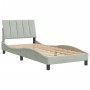 Bed frame with light gray velvet headboard 90x200 cm by , Beds and slatted bases - Ref: Foro24-3207825, Price: 141,65 €, Disc...