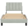 Bed frame with light gray velvet headboard 90x200 cm by , Beds and slatted bases - Ref: Foro24-3207825, Price: 141,65 €, Disc...
