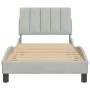 Bed frame with light gray velvet headboard 90x200 cm by , Beds and slatted bases - Ref: Foro24-3207825, Price: 144,72 €, Disc...