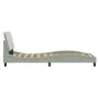 Bed frame with light gray velvet headboard 90x200 cm by , Beds and slatted bases - Ref: Foro24-3207825, Price: 144,72 €, Disc...