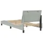 Bed frame with light gray velvet headboard 90x200 cm by , Beds and slatted bases - Ref: Foro24-3207825, Price: 144,72 €, Disc...