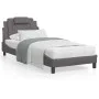 Estructura de cama con cabecero cuero sintético gris 90x190 cm de , Camas y somieres - Ref: Foro24-3208064, Precio: 150,78 €,...