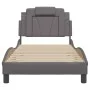 Estructura de cama con cabecero cuero sintético gris 90x190 cm de , Camas y somieres - Ref: Foro24-3208064, Precio: 150,78 €,...