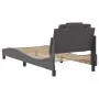 Estructura de cama con cabecero cuero sintético gris 90x190 cm de , Camas y somieres - Ref: Foro24-3208064, Precio: 150,78 €,...