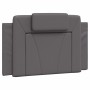 Estructura de cama con cabecero cuero sintético gris 90x190 cm
