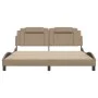 Bed frame with synthetic leather headboard in cappuccino color 180x200cm by , Beds and slatted bases - Ref: Foro24-3208114, P...