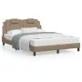Bed frame with synthetic leather headboard in cappuccino color, 140x200cm. by , Beds and slatted bases - Ref: Foro24-3208100,...