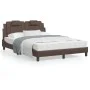 Bed frame with brown synthetic leather headboard 140x200 cm by , Beds and slatted bases - Ref: Foro24-3208098, Price: 223,49 ...