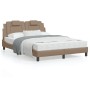 Bed frame with synthetic leather headboard in cappuccino color 140x190cm by , Beds and slatted bases - Ref: Foro24-3208093, P...