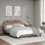 Bed frame with synthetic leather headboard in cappuccino color 140x190cm by , Beds and slatted bases - Ref: Foro24-3208093, P...