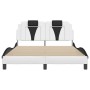 Bed structure with white and black synthetic leather headboard 140x200cm. by , Beds and slatted bases - Ref: Foro24-3208102, ...