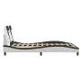 Estructura cama cabecero cuero sintético blanco negro 140x200cm de , Camas y somieres - Ref: Foro24-3208102, Precio: 228,42 €...