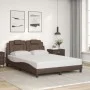 Bed frame with LED lights in brown synthetic leather 140x200 cm by , Beds and slatted bases - Ref: Foro24-3214024, Price: 232...