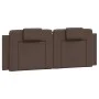Bed frame with LED lights in brown synthetic leather 140x200 cm by , Beds and slatted bases - Ref: Foro24-3214024, Price: 232...