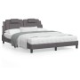 Bed frame with LED lights, gray PE leather, 160x200 cm. by , Beds and slatted bases - Ref: Foro24-3214032, Price: 241,81 €, D...