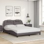 Bettgestell mit LED-Lichtern, grauem PE-Leder, 160x200 cm. von , Betten und Lattenroste - Ref: Foro24-3214032, Preis: 241,81 ...