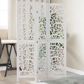 Biombo separador de 3 paneles madera maciza Paulownia blanco de , Divisores de ambientes - Ref: Foro24-358733, Precio: 87,76 ...