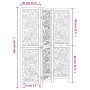 Three-panel solid Paulownia wood room divider screen in white. by , Room dividers - Ref: Foro24-358733, Price: 87,76 €, Disco...