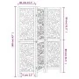 Three-panel solid Paulownia wood room divider screen in white. by , Room dividers - Ref: Foro24-358733, Price: 85,39 €, Disco...