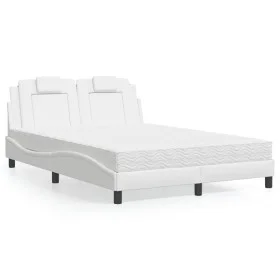 Bed with white synthetic leather mattress 140x200 cm by , Beds and slatted bases - Ref: Foro24-3208797, Price: 417,60 €, Disc...