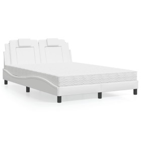 Bett mit weißem Kunstleder-Matratze 140x200 cm von , Betten und Lattenroste - Ref: Foro24-3208797, Preis: 425,30 €, Rabatt: %