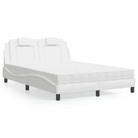 Bed with white synthetic leather mattress 140x200 cm by , Beds and slatted bases - Ref: Foro24-3208797, Price: 417,60 €, Disc...