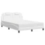 Bed with white synthetic leather mattress 140x200 cm by , Beds and slatted bases - Ref: Foro24-3208797, Price: 417,60 €, Disc...