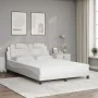 Bed with white synthetic leather mattress 140x200 cm by , Beds and slatted bases - Ref: Foro24-3208797, Price: 417,60 €, Disc...