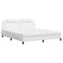 Bett mit weißem Kunstleder-Matratze 180x200 cm von , Betten und Lattenroste - Ref: Foro24-3208811, Preis: 458,24 €, Rabatt: %