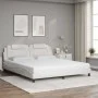 Bed with white synthetic leather mattress 180x200 cm by , Beds and slatted bases - Ref: Foro24-3208811, Price: 450,64 €, Disc...