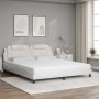 Bett mit weißem Kunstleder-Matratze 180x200 cm von , Betten und Lattenroste - Ref: Foro24-3208811, Preis: 458,24 €, Rabatt: %