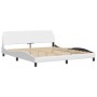Bett mit weißem Kunstleder-Matratze 180x200 cm von , Betten und Lattenroste - Ref: Foro24-3208811, Preis: 458,24 €, Rabatt: %