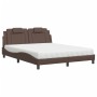 Bed with brown synthetic leather mattress 160x200 cm by , Beds and slatted bases - Ref: Foro24-3208805, Price: 429,76 €, Disc...
